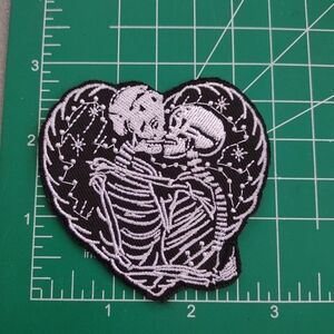 Skeleton Lovers Heart Patch